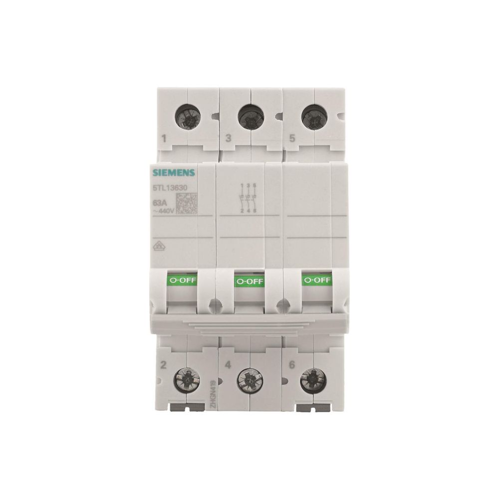 Siemens Ausschalter 5TL1 63A 3-polig 3 TE 440V 3 Schließer Einbautiefe 70mm 5TL13630... SIEMENS-5TL13630 4001869468952 (Abb. 2)