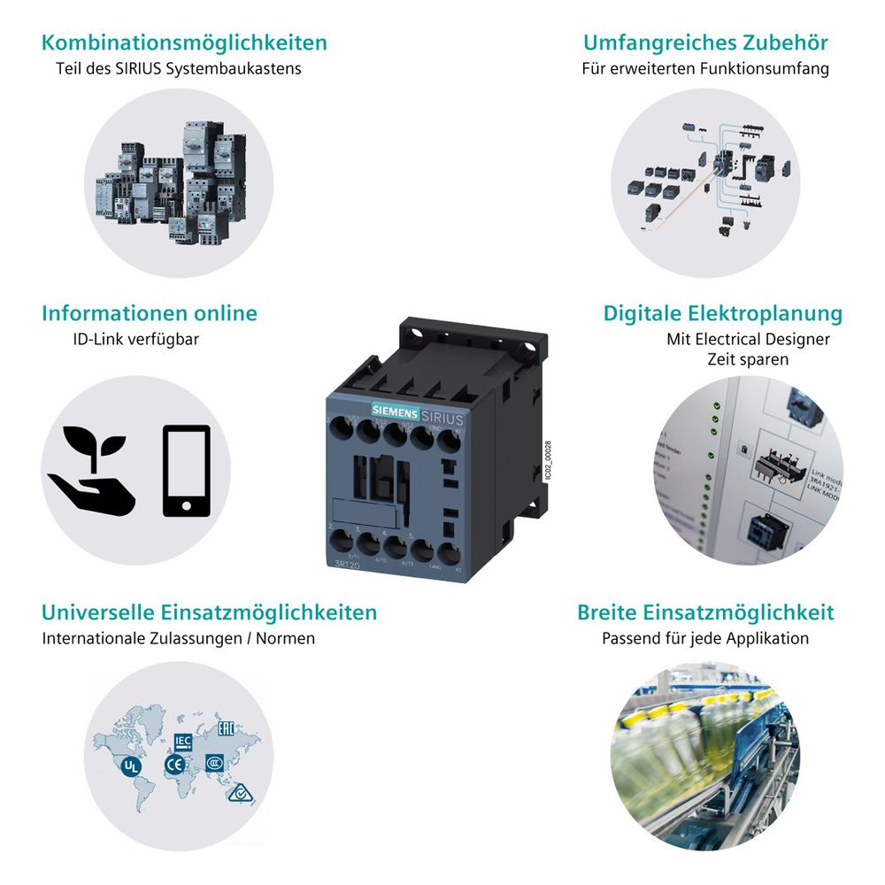 Siemens SIRIUS Leistungsschütz 3RT2017-1AB01 5,5kW 12A 24V AC 1S Schraubanschluss... SIEMENS-3RT20171AB01 4011209783973 (Abb. 6)