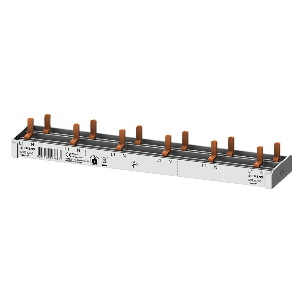 Siemens Stiftsammelschiene 10mm2 1p/N für 6x AFDD und 6x 1p FI/LS 12TE 5ST3676-0... SIEMENS-5ST3676-0 4001869566665 (Abb. 2)