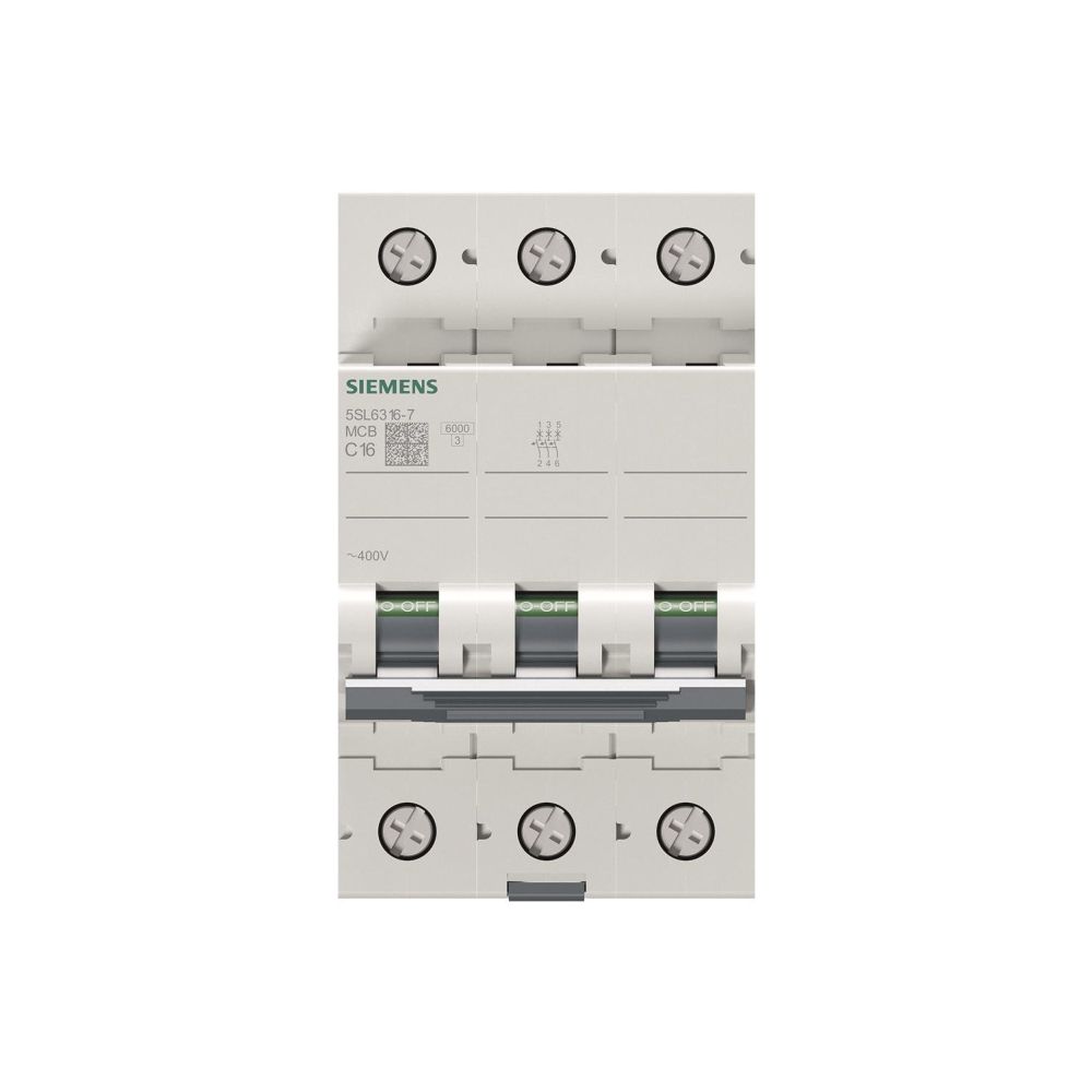 Siemens Leitungsschutzschalter 3-polig C16A 6kA 3TE 5SL6316-7... SIEMENS-5SL63167 4001869388762 (Abb. 3)