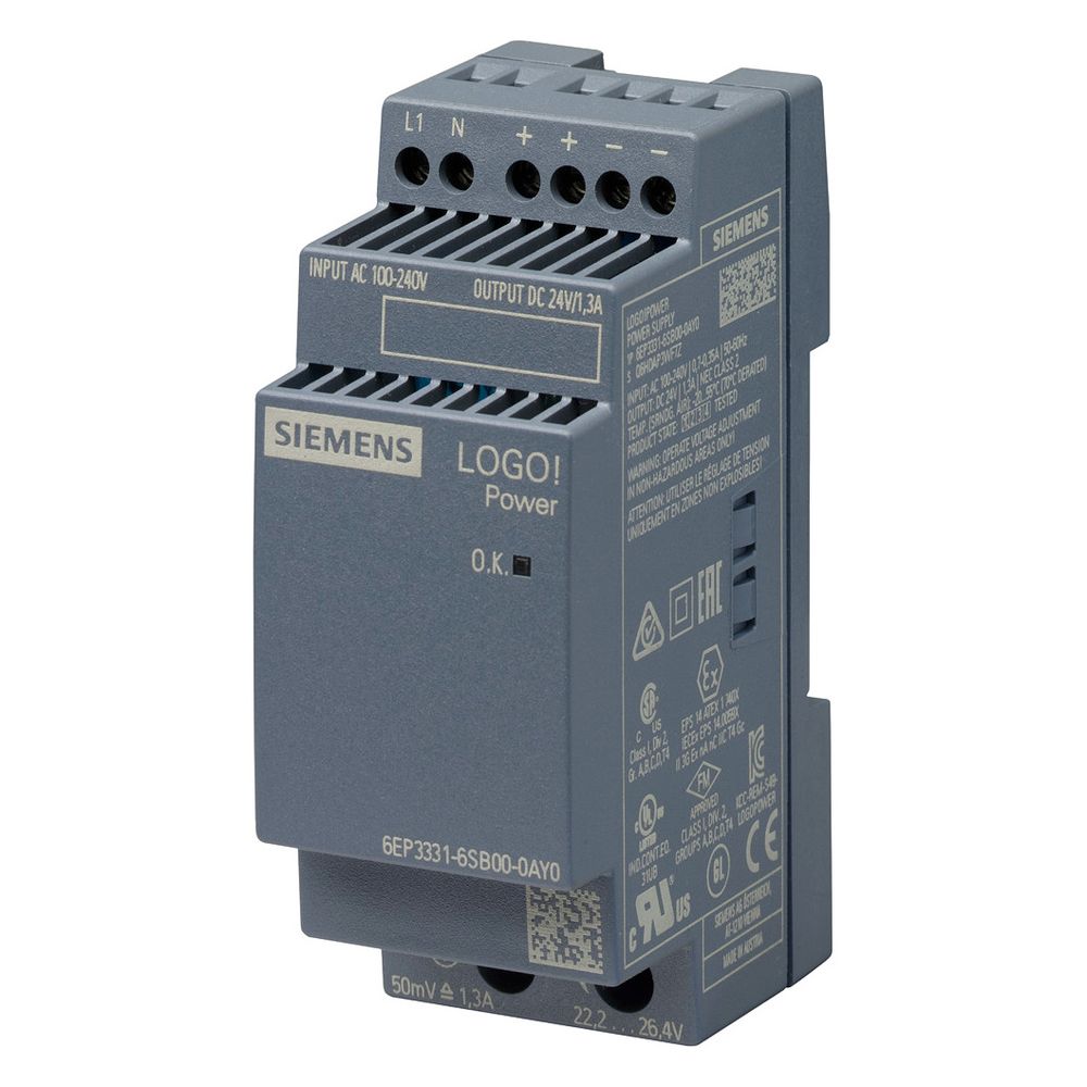 Siemens LOGO!Power Stromversorgung 24V 1,3A 31,2W IP20 90x36x53mm 6EP3331-6SB... SIEMENS-6EP33316SB000AY0 4025515154846 (Abb. 7)