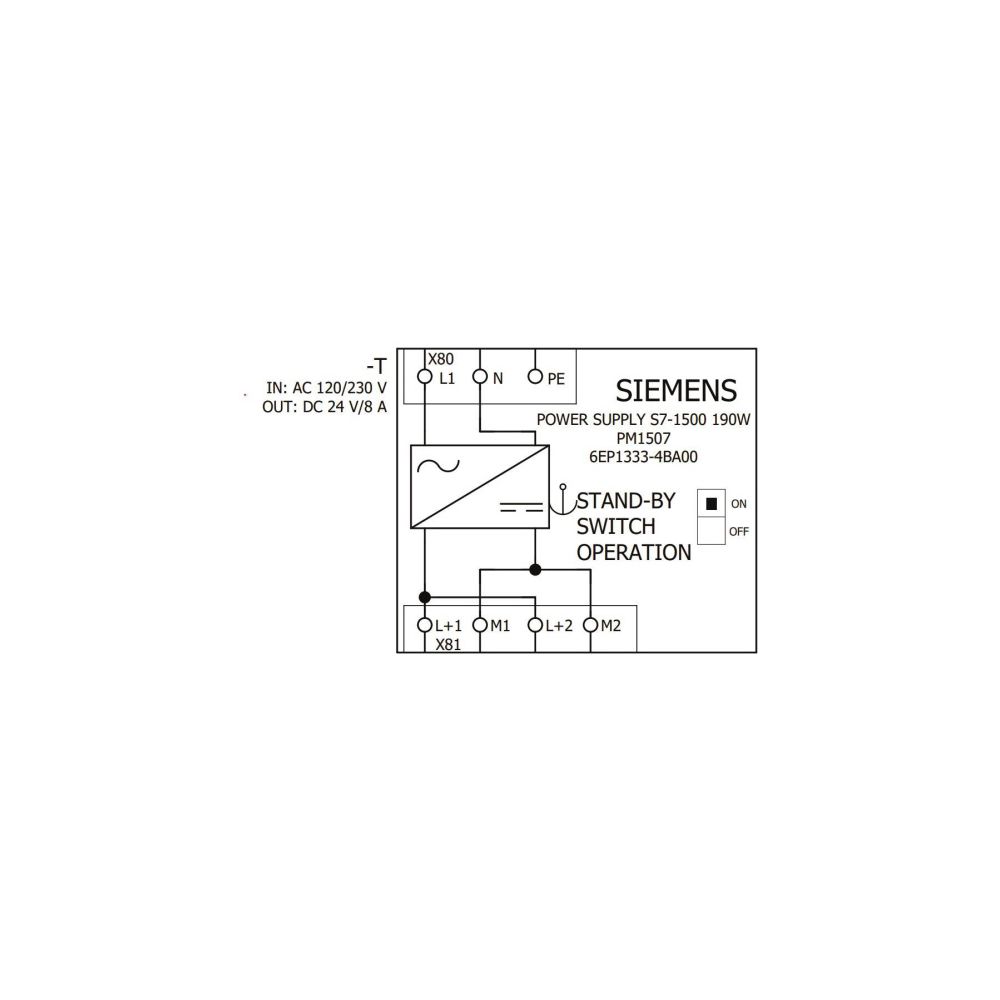 Siemens SIMATIC PM 1507 Stromversorgung 24V 8A 192W IP20 75x147x129mm 6EP13334BA0... SIEMENS-6EP13334BA00 4025515152712 (Abb. 6)
