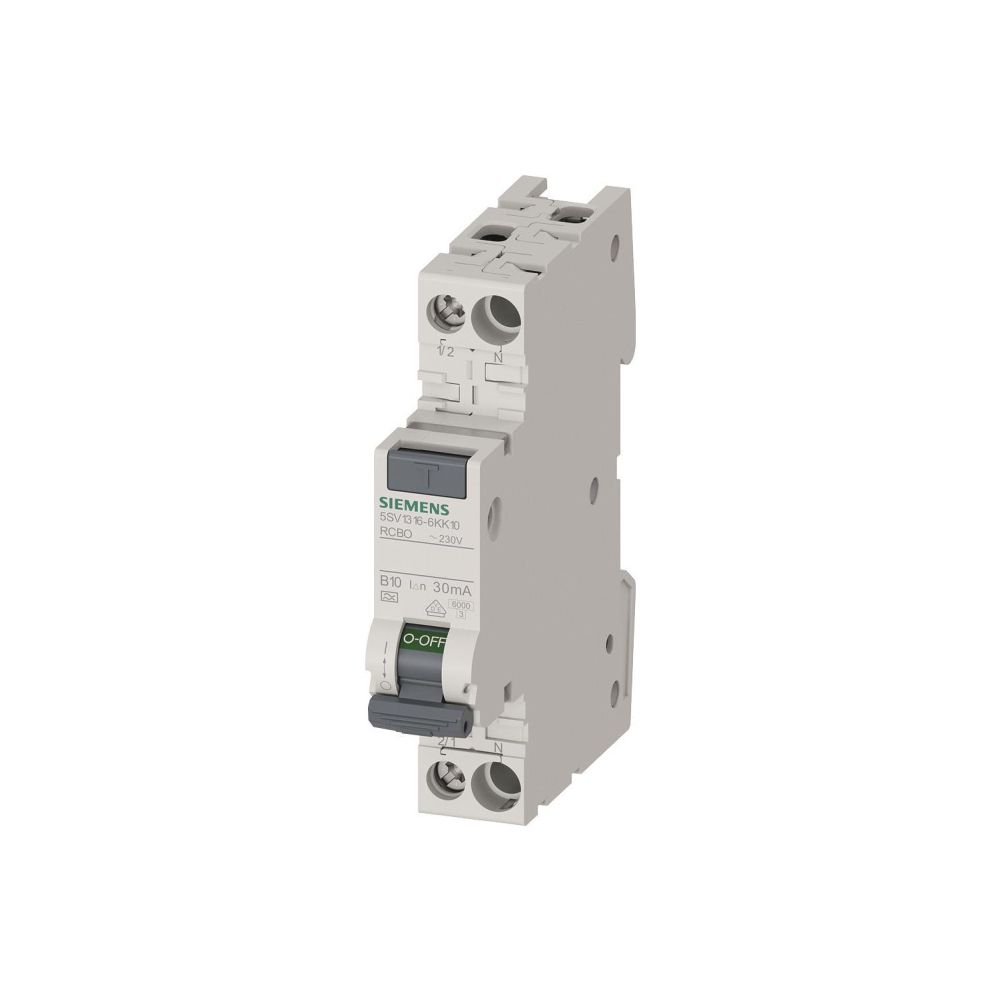 Siemens FI/LS-Schalter 5SV1 1 TE Typ A B10 30mA 6kA 230V 5SV1316-6KK10... SIEMENS-5SV13166KK10 4001869557755 (Abb. 2)