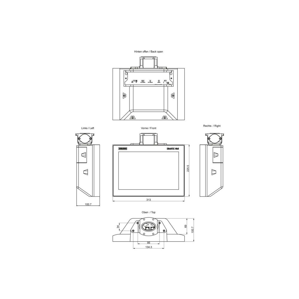Siemens SIMATIC HMI TP1200 Comfort Pro 12,1" TFT Display 1280x800px IP65 6AV2... SIEMENS-6AV21240MC240AX0 4047623409014 (Abb. 2)