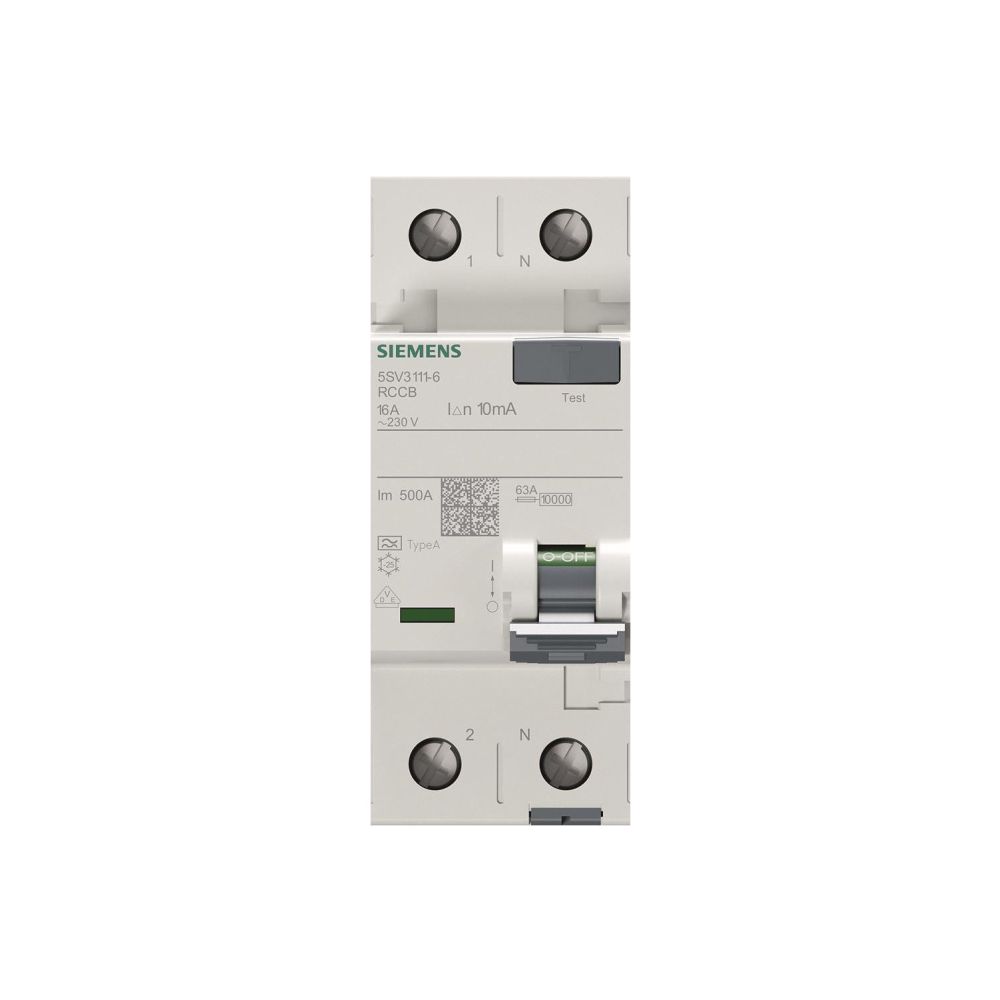 Siemens FI-Schalter 5SV3 Typ A 16A 10mA 1+N-pol 2TE 230V 5SV31116... SIEMENS-5SV31116 4001869429618 (Abb. 2)