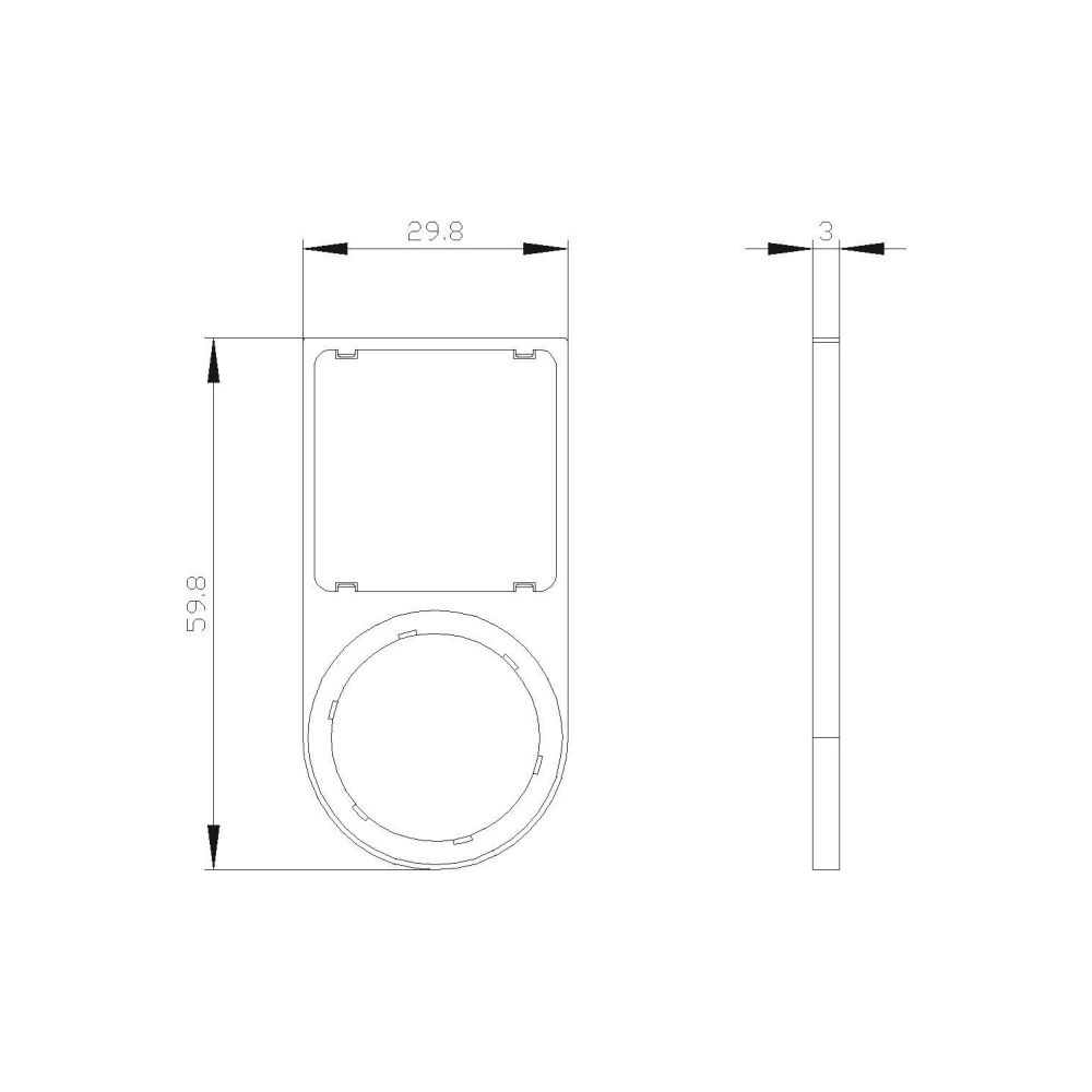 Siemens Schildträger flach 29,8x59,8mm 3SU1900-0AT10-0AA0... SIEMENS-3SU19000AT100AA0 4011209963757 (Abb. 2)