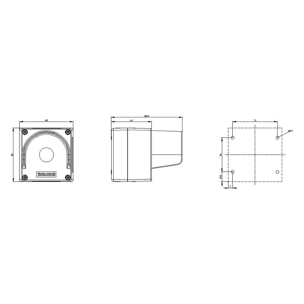Siemens SIRIUS ACT Aufbaugehäuse 1 Befehlsstelle 22,3mm Kunststoff Gelb 85x85... SIEMENS-3SU18010AA000AC2 4011209968288 (Abb. 6)