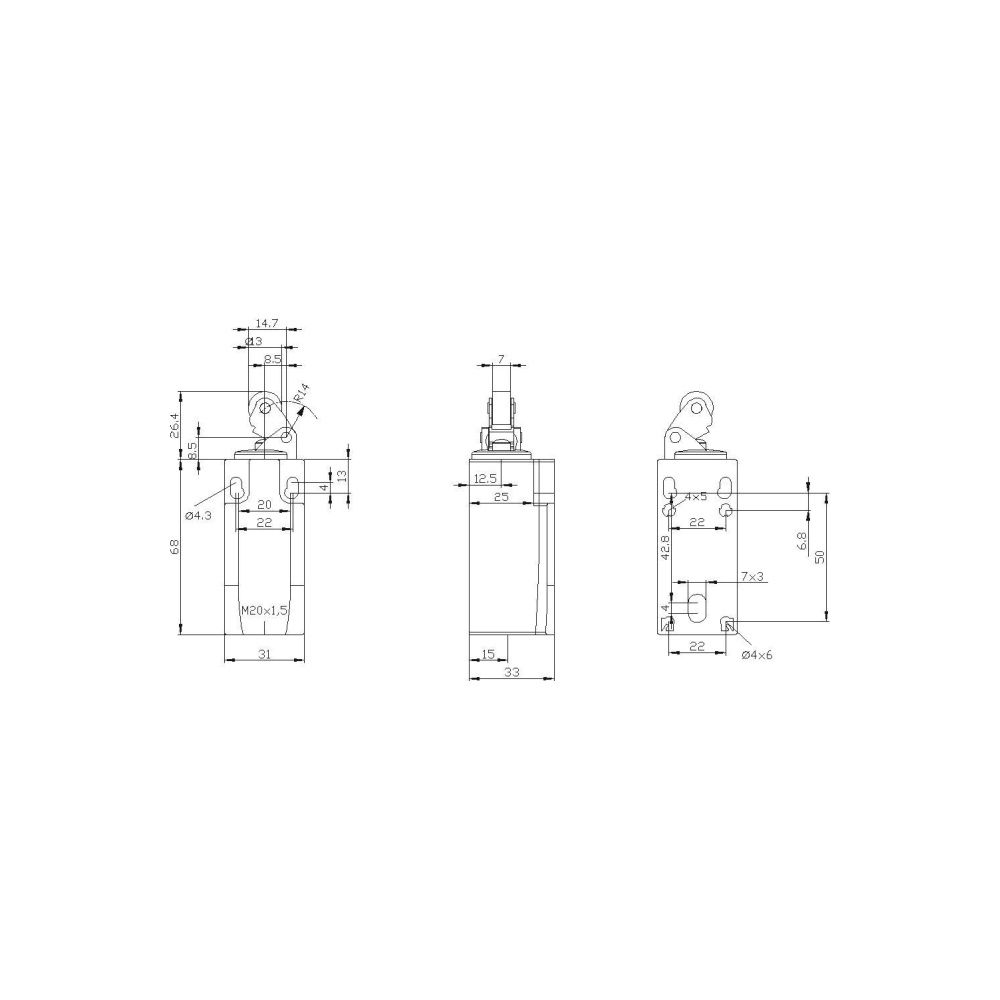 Siemens SIRIUS Positionsschalter 31x33x94,5mm Kunststoffgehäuse Rollenhebel Sprun... SIEMENS-3SE52320HE10 4011209694316 (Abb. 2)