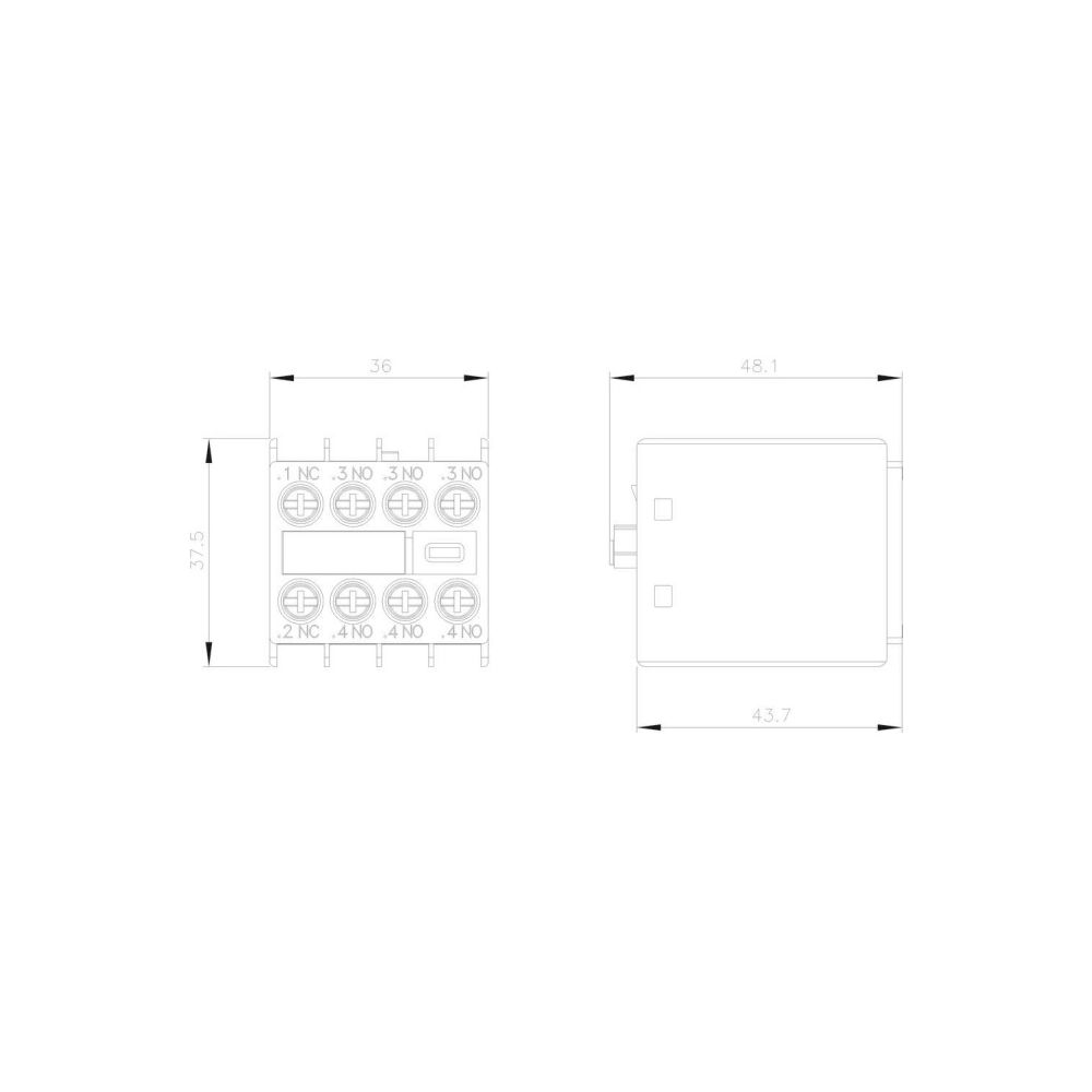 Siemens Hilfsschalterblock 3S+1Ö mit Schraubanschluss für Schütze S00/S0 3RH29111... SIEMENS-3RH29111HA31 4011209829350 (Abb. 2)
