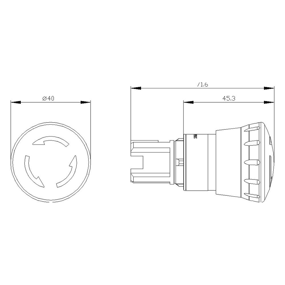 Siemens 3SU10001HB200AA0 Not-Halt-Pilz- drucktaster 22mm rund rot Drehent.... SIEMENS-3SU10001HB200AA0 4011209937758 (Abb. 5)