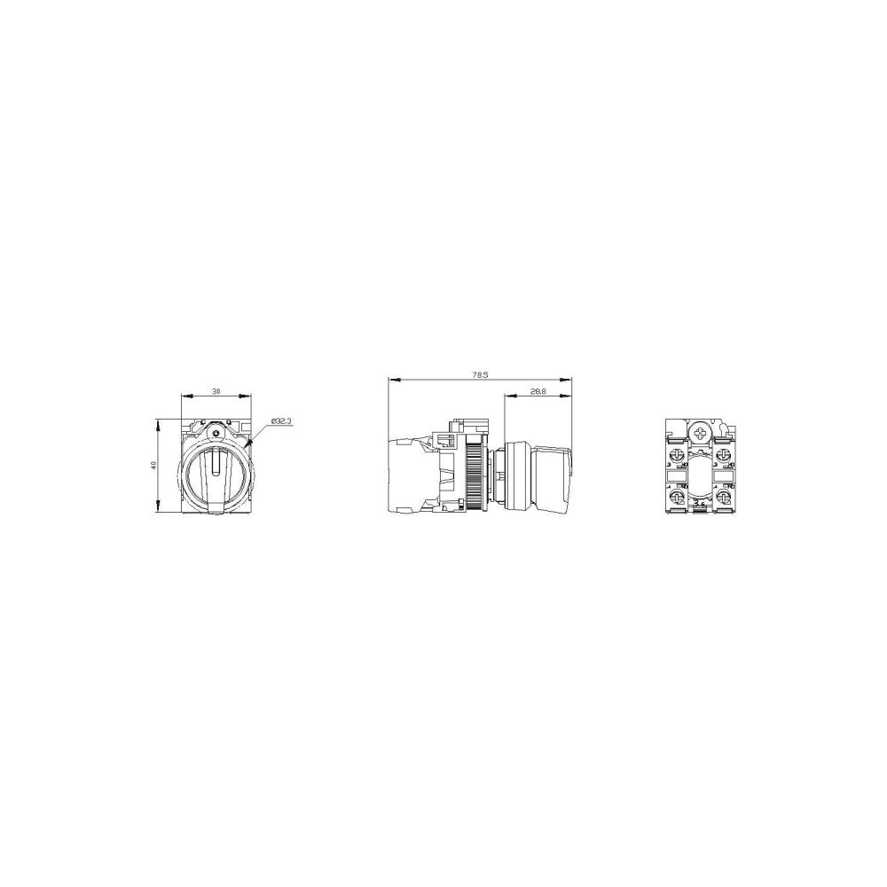Siemens Knebelschalter 3SU11002BL601NA0 beleuchtbar 3-Stellungen 22,3mm Kunst... SIEMENS-3SU11002BL601NA0 4011209957602 (Abb. 2)