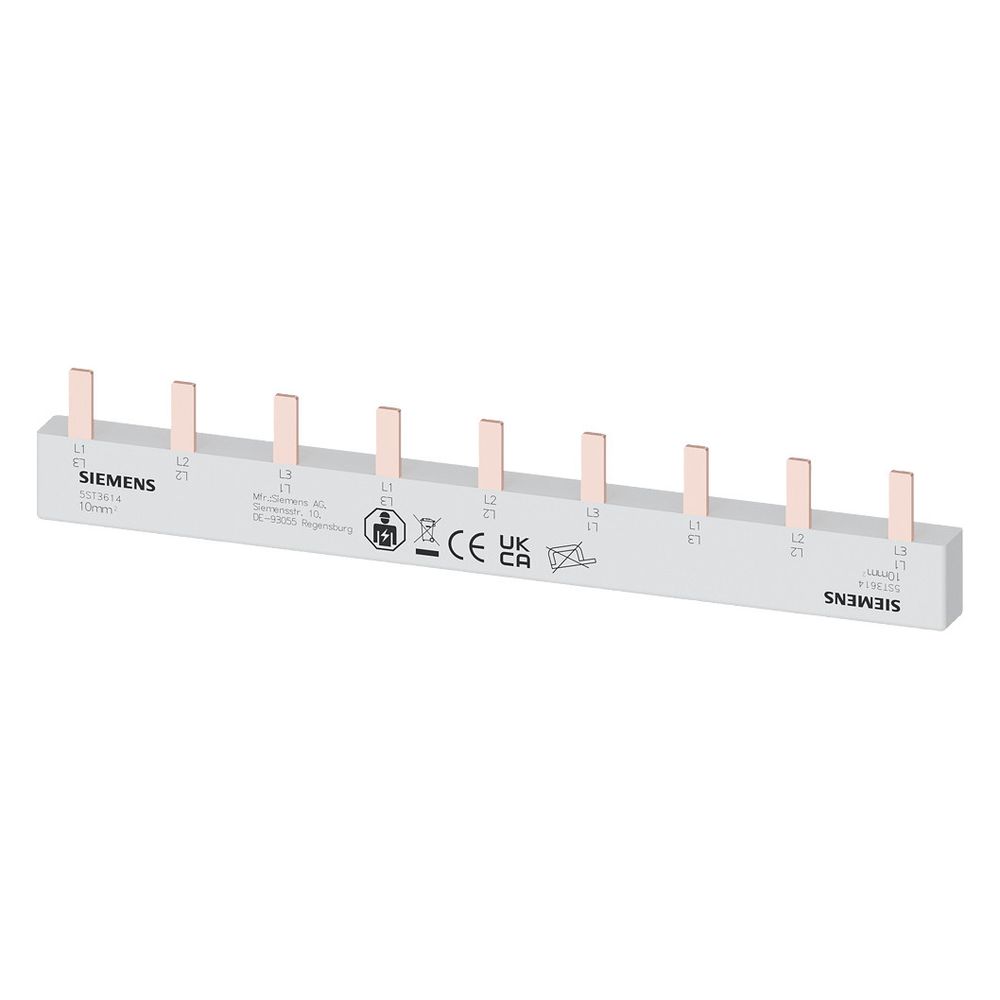 Siemens Stiftsammelschiene 10mm2 3-phasig 9TE 158mm berührungssicher 5ST3614... SIEMENS-5ST3614 4001869318318 (Abb. 4)