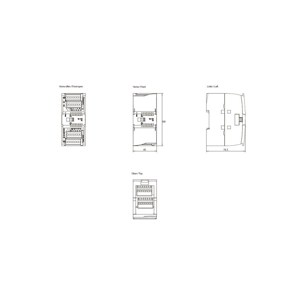 Siemens SIMATIC S7-1200 Digitaleingabemodul SM 1221 16DI 24V DC 100x45x75mm 6... SIEMENS-6ES72211BH320XB0 6940408101920 (Abb. 2)
