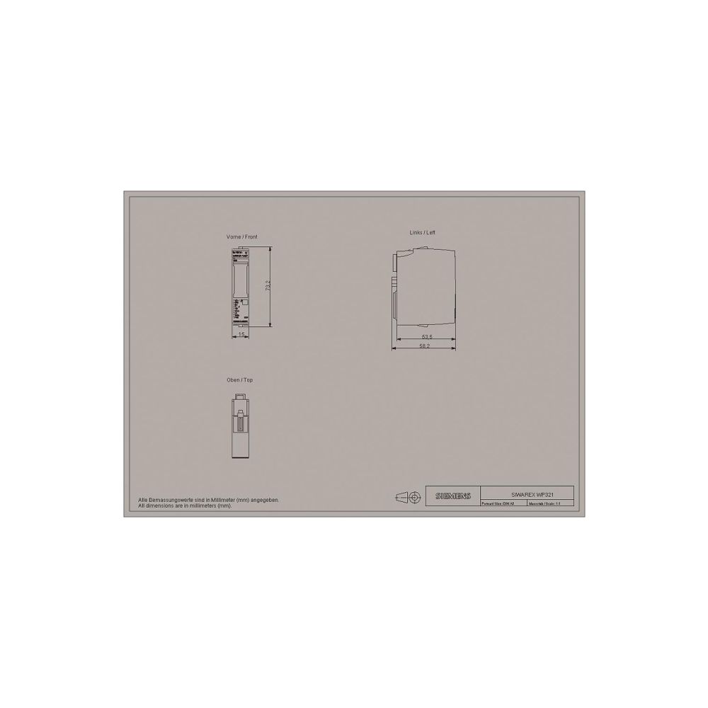 Siemens Wägeelektronik SIWAREX WP321 1 Kanal RS-485 19,2-28,8V DC 15x73x58mm ... SIEMENS-7MH41386AA000BA0 4019169846325 (Abb. 2)