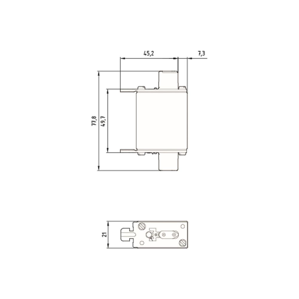Siemens NH-Sicherungseinsatz NH000 80A 500V AC 250V DC gG mit Stirnkennmelder 3NA3824... SIEMENS-3NA3824 4001869057187 (Abb. 2)