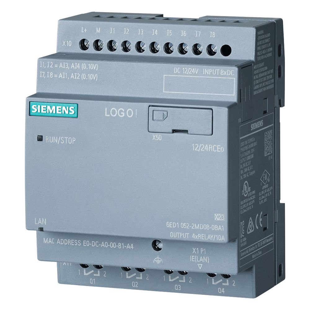 Siemens LOGO! 12/24RCEO Logikmodul 8 DE 4 DA Relais 10A Ethernet 90x71,5x58mm... SIEMENS-6ED10522MD080BA2 4034106034481 (Abb. 4)