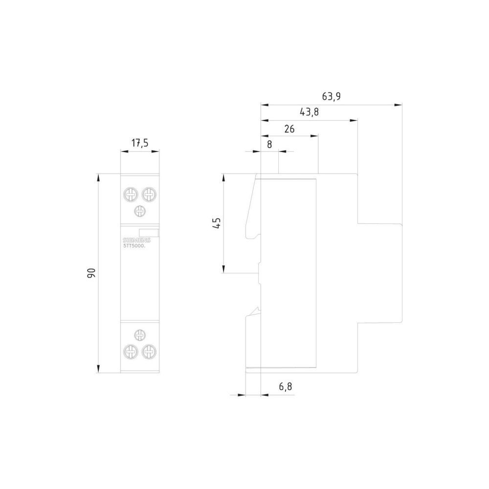 Siemens INSTA-Schütz 2 Schließer 20A 230V AC 1 TE IP20 70mm Einbautiefe 5TT50000... SIEMENS-5TT50000 4001869434957 (Abb. 2)