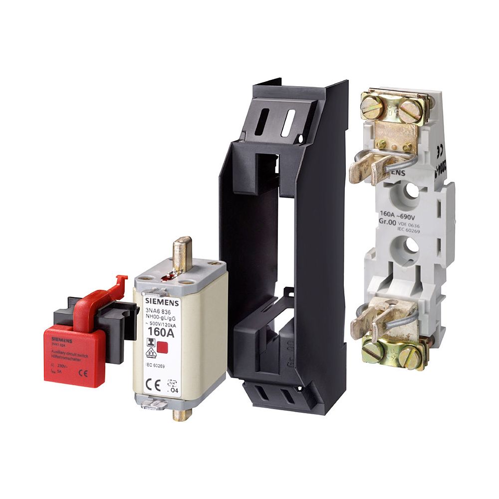 Siemens NH-Sicherungseinsatz NH00 160A 500V AC/250V DC gG mit Kombikennmelder und isol... SIEMENS-3NA6836 4001869071336 (Abb. 5)