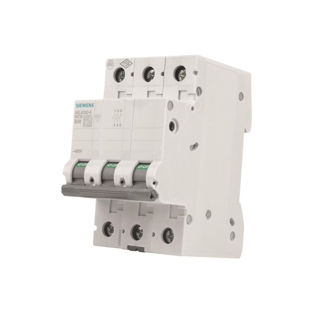 Siemens Leitungsschutzschalter 5SL6320-6 3-polig B 20A 6kA 400V... SIEMENS-5SL63206 4001869388878 (Abb. 6)