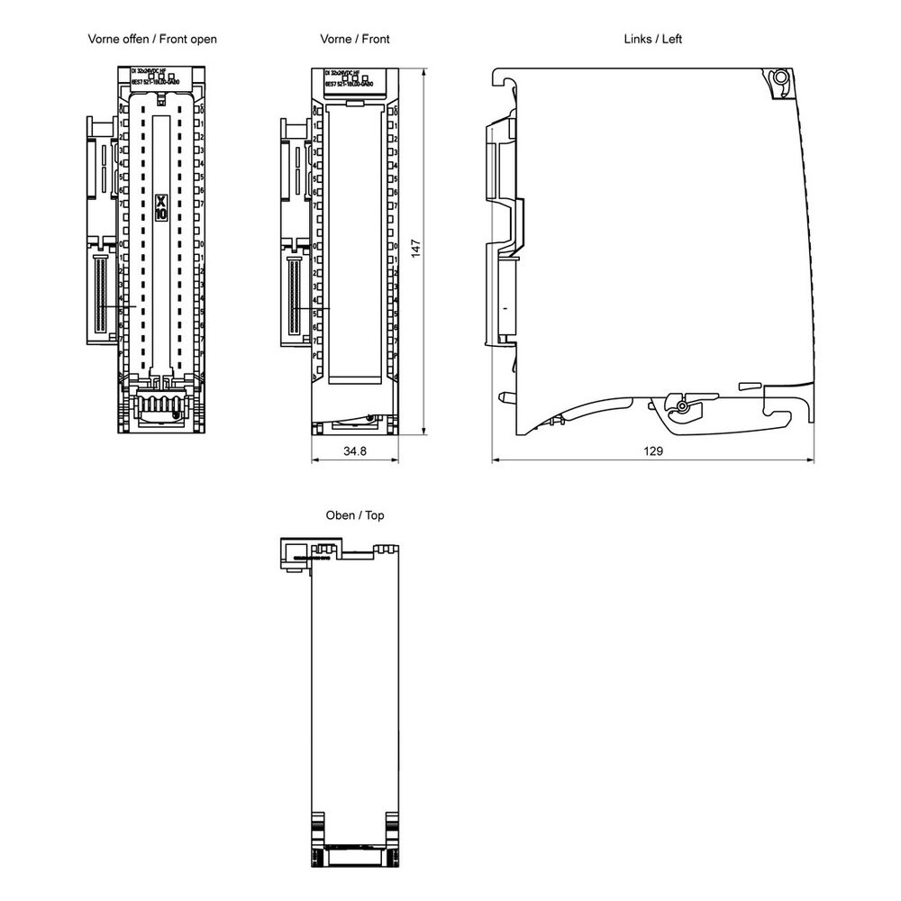 Siemens SIMATIC S7-1500 Digitaleingabemodul DI 32x24VDC 32 Kanäle 147x35x129m... SIEMENS-6ES75211BL000AB0 4025515080015 (Abb. 5)