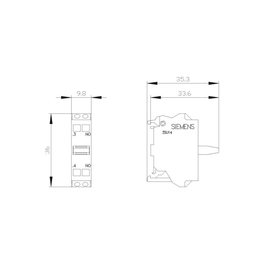 Siemens 3SU14002AA103BA0 Kontaktmodul m.1 Schaltglied 1S... SIEMENS-3SU14002AA103BA0 4011209950931 (Abb. 2)