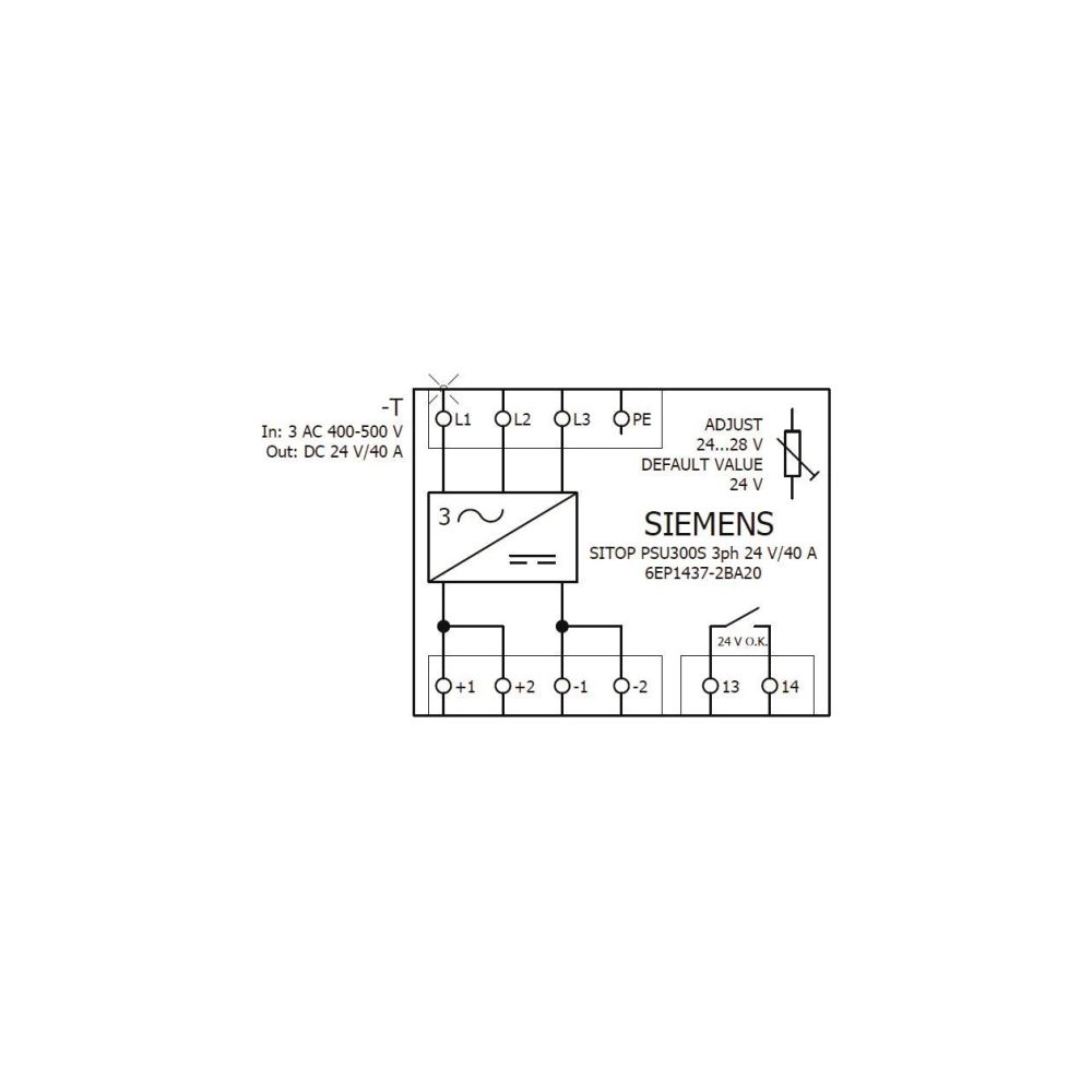 Siemens SITOP PSU300S Stromversorgung 24V 40A 960W IP20 145x145x150mm 6EP14372BA2... SIEMENS-6EP14372BA20 4025515151395 (Abb. 4)