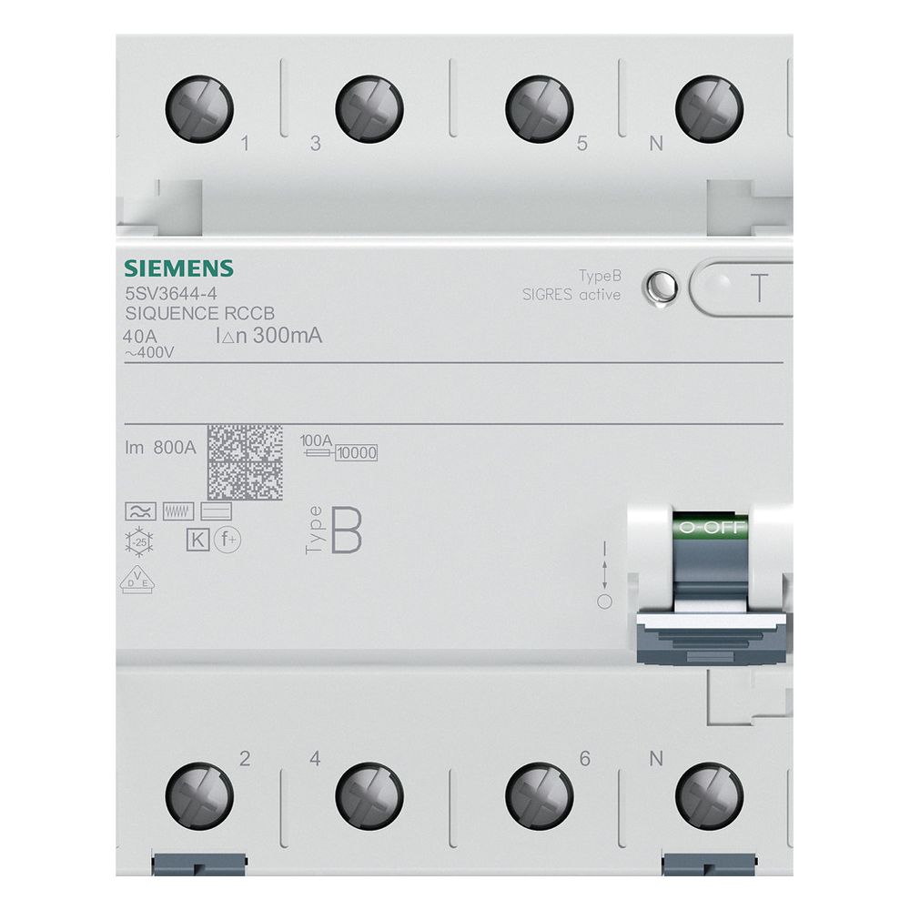 Siemens FI-Schutzschalter 5SV3644-4 Sentron Typ B 40A 300mA 4-polig 4TE 400V... SIEMENS-5SV36444 4001869549071 (Abb. 10)
