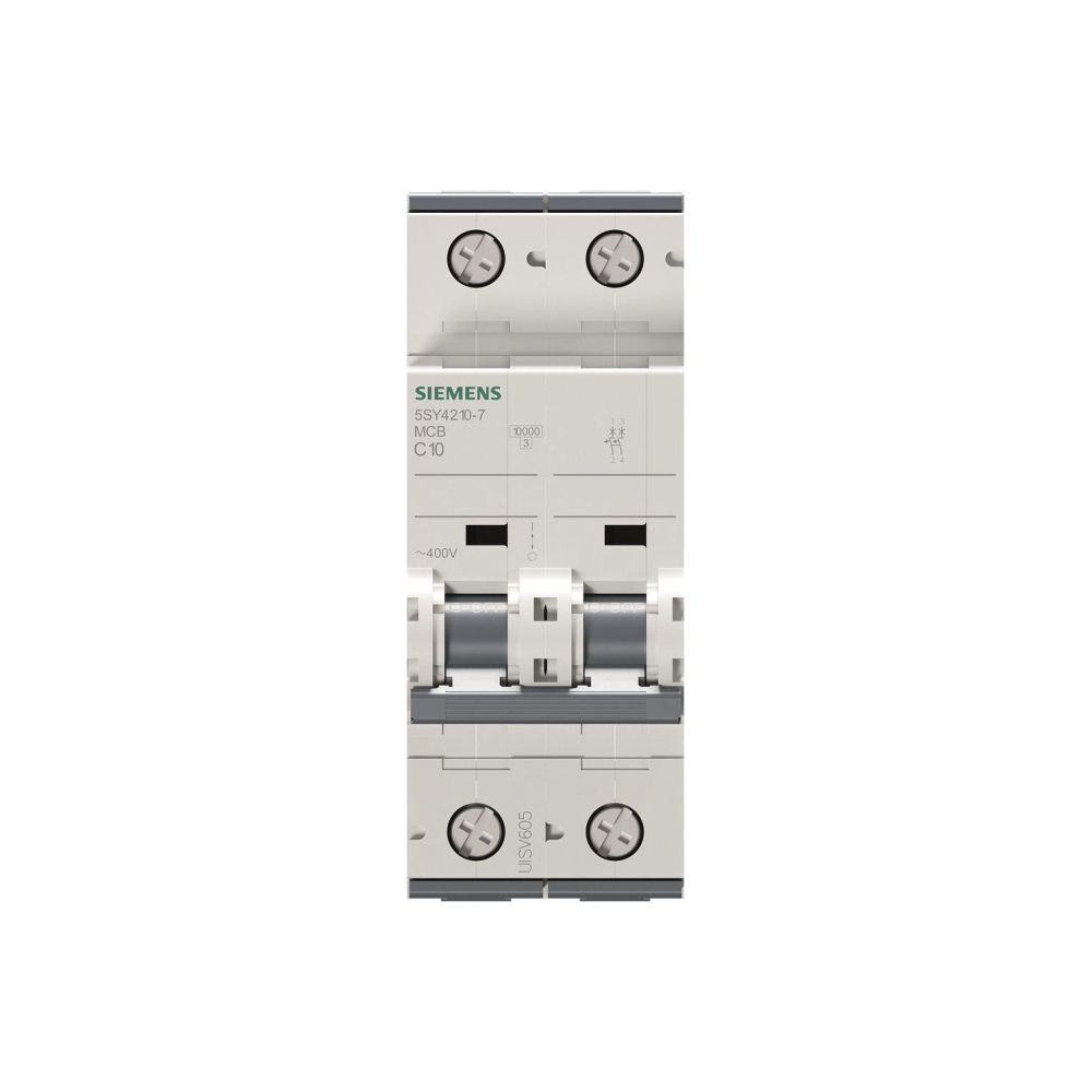 Siemens Leitungsschutzschalter 5SY42107 2-polig C 10A 400V 10kA Einbautiefe 70mm... SIEMENS-5SY42107 4001869181646 (Abb. 3)