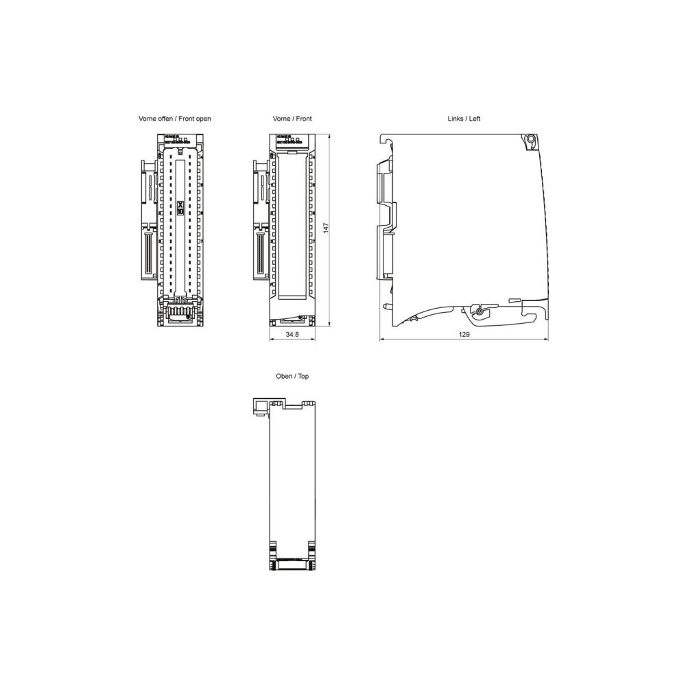 Siemens SIMATIC S7-1500 Analogausgabemodul AQ8xU/I HS 16 Bit 8 Ausgänge 147x3... SIEMENS-6ES75325HF000AB0 4025515080176 (Abb. 2)