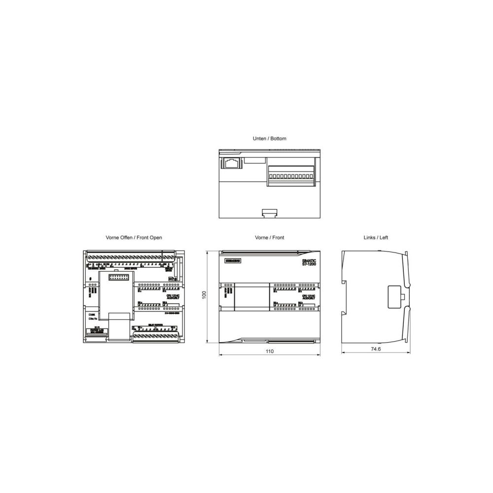 Siemens SIMATIC S7-1200 CPU 1214C Kompakt-CPU AC/DC/Relais 14 DI 10 DO 2 AI 1... SIEMENS-6ES72141BG400XB0 4047623402749 (Abb. 2)