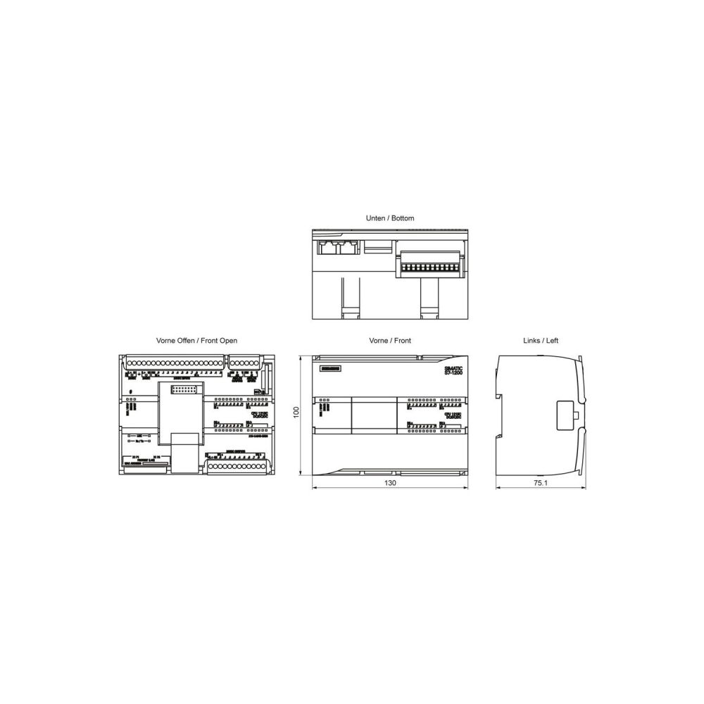 Siemens SIMATIC S7-1200 CPU 1215C Kompakt-CPU DC/DC/DC 14 DI 10 DO 2 AI 2 AO ... SIEMENS-6ES72151AG400XB0 4047623402756 (Abb. 2)