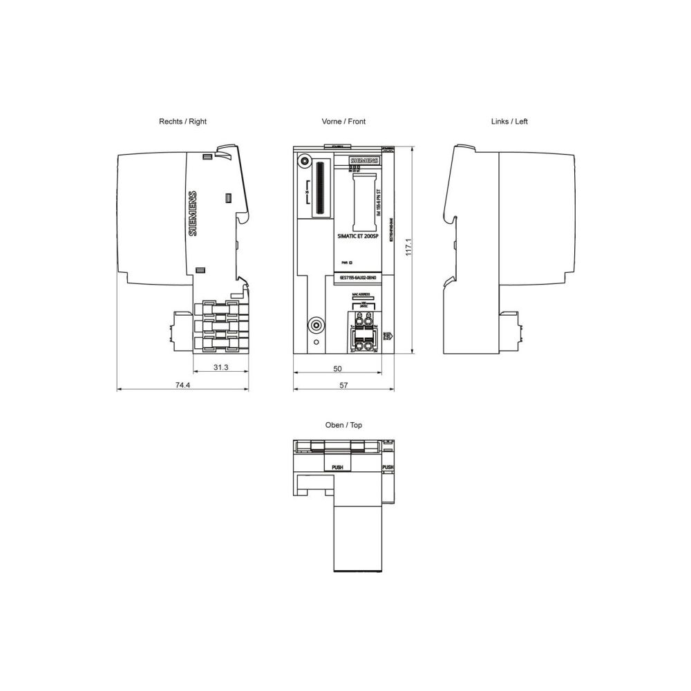 Siemens SIMATIC ET 200SP IM 155-6 PN ST Interfacemodul mit Servermodul 117x50... SIEMENS-6ES71556AU020BN0 4047623413042 (Abb. 5)