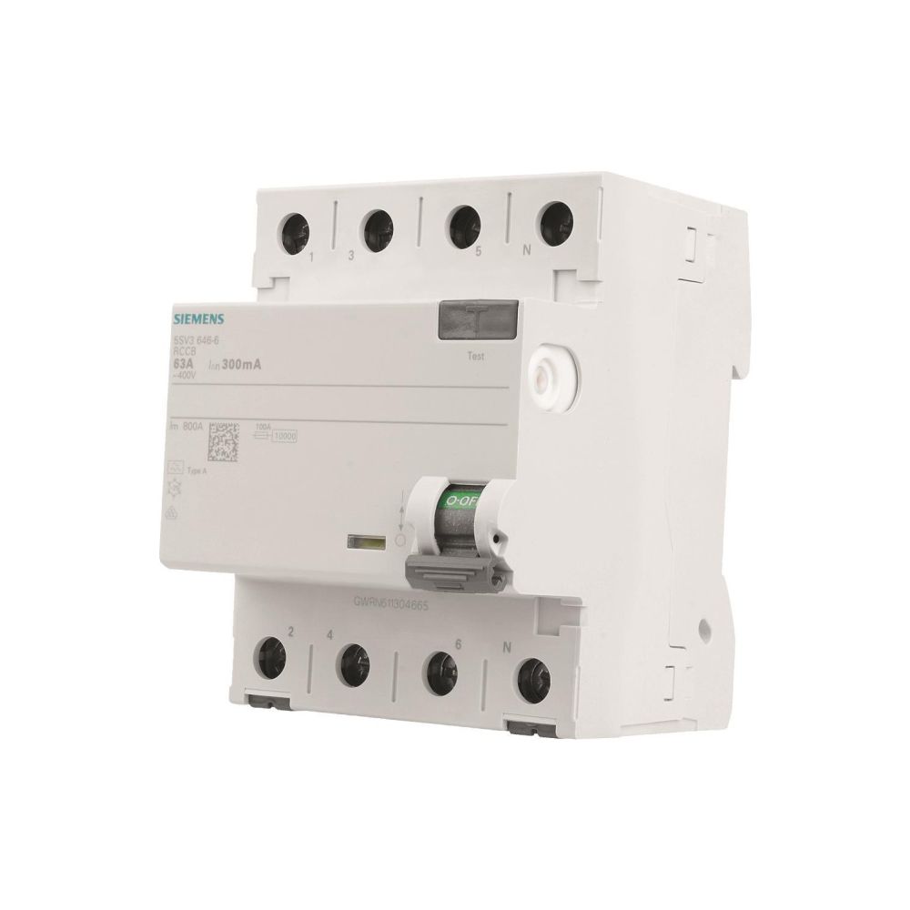 Siemens FI-Schutzschalter 5SV3 63A 300mA Typ A 4-polig 4TE 400V mit Verriegelungsvorr... SIEMENS-5SV36466 4001869427867 (Abb. 5)