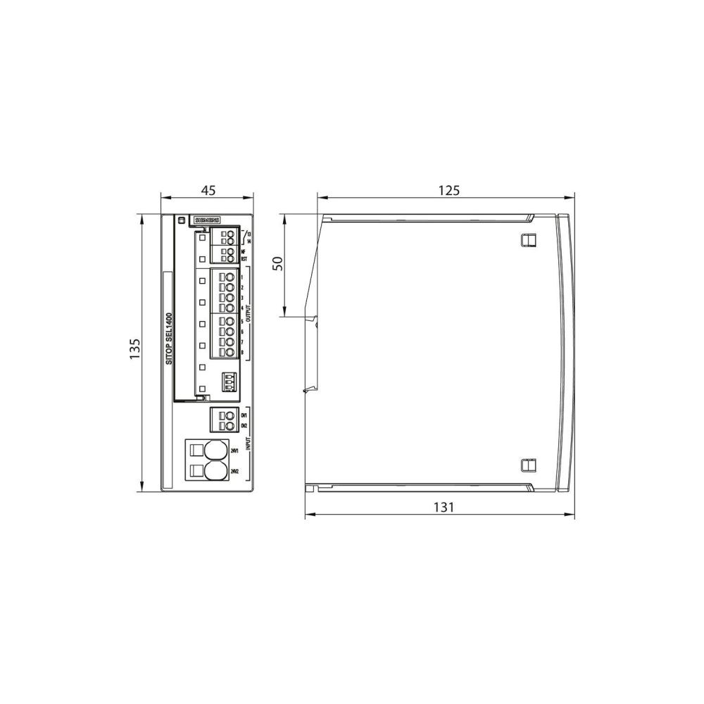 Siemens Selektivitätsmodul SITOP SEL1400 24V 8x2A 135x45x125mm 6EP4438-7EB00-... SIEMENS-6EP44387EB003DX0 4025515155294 (Abb. 3)