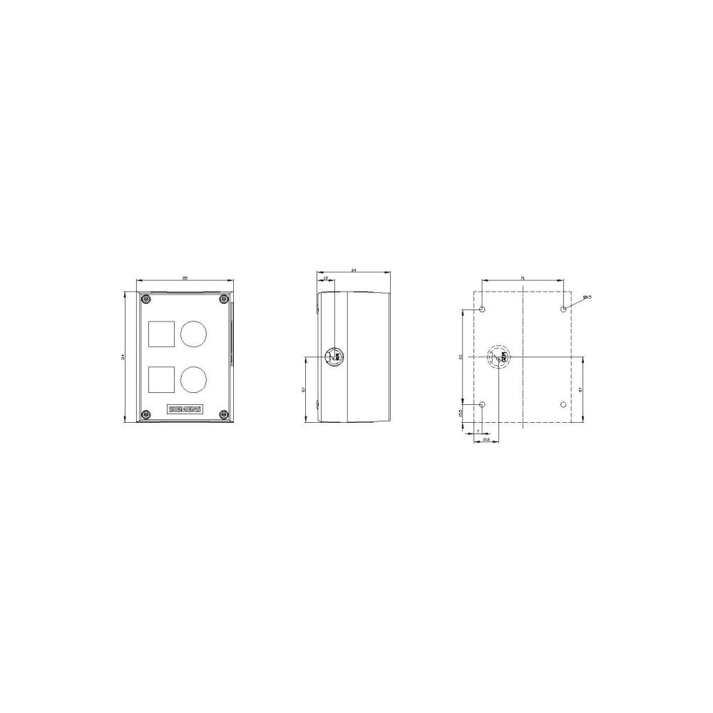 Siemens Aufbaugehäuse für Befehlsgeräte 2-fach Kunststoff grau 22,3mm 114x85x... SIEMENS-3SU18020AA000AB1 4011209969339 (Abb. 3)