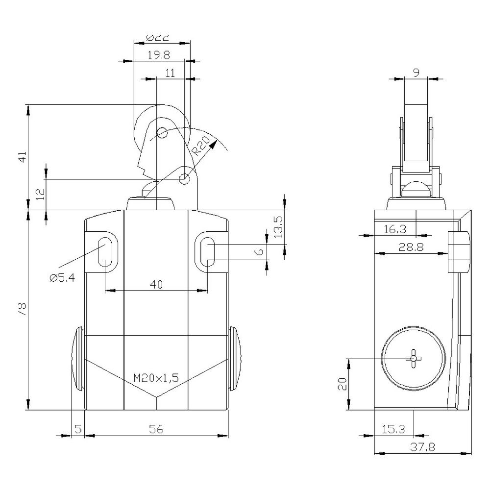 Siemens Positionsschalter SIRIUS 3SE5122-0CE01 mit Rollenhebel 1S/1Ö IP66/IP67 1... SIEMENS-3SE5122-0CE01 4011209693432 (Abb. 4)