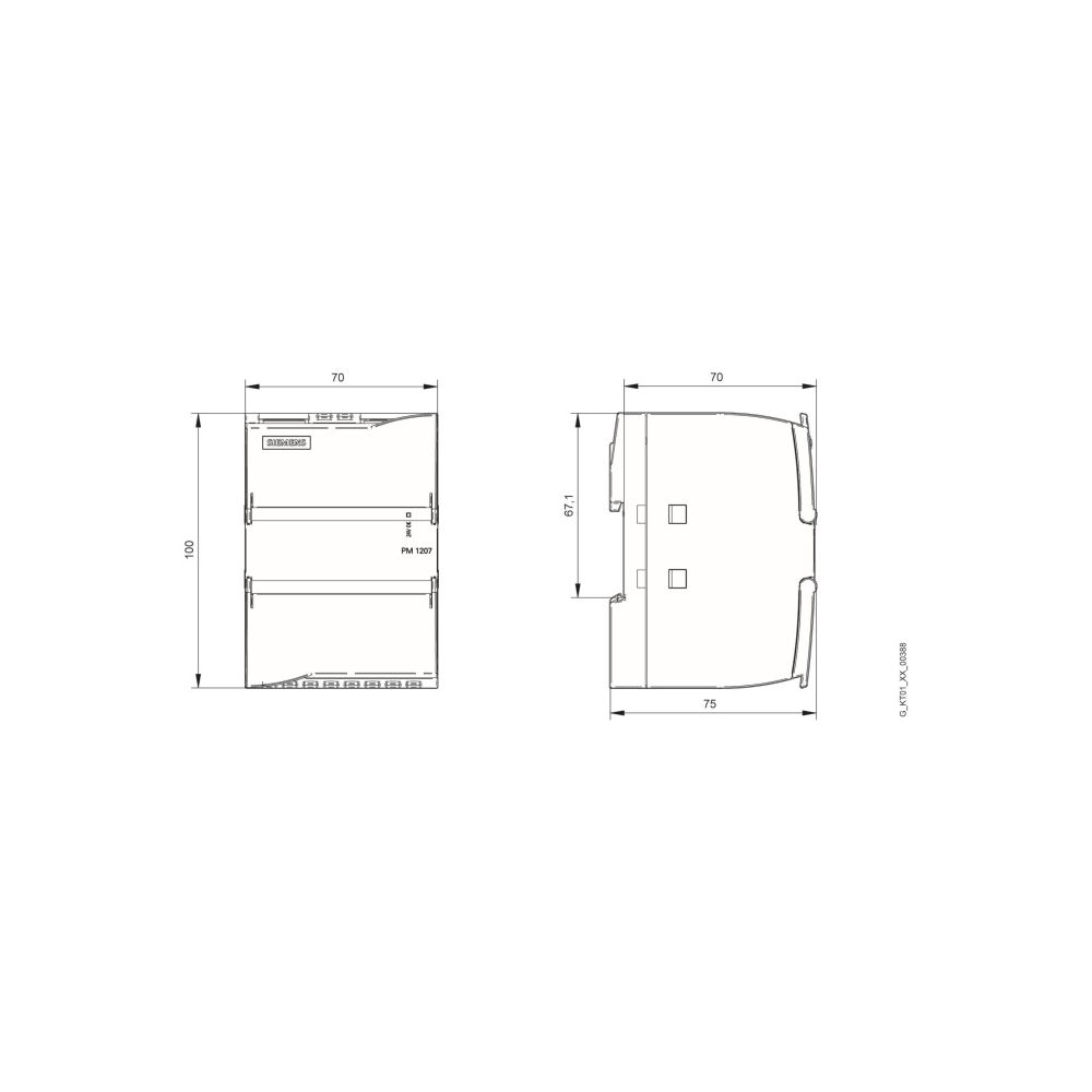 Siemens SIMATIC PM1207 Stromversorgung 60W 24V 2,5A IP20 70x100x75mm 6EP13321SH71... SIEMENS-6EP13321SH71 4025515152446 (Abb. 3)