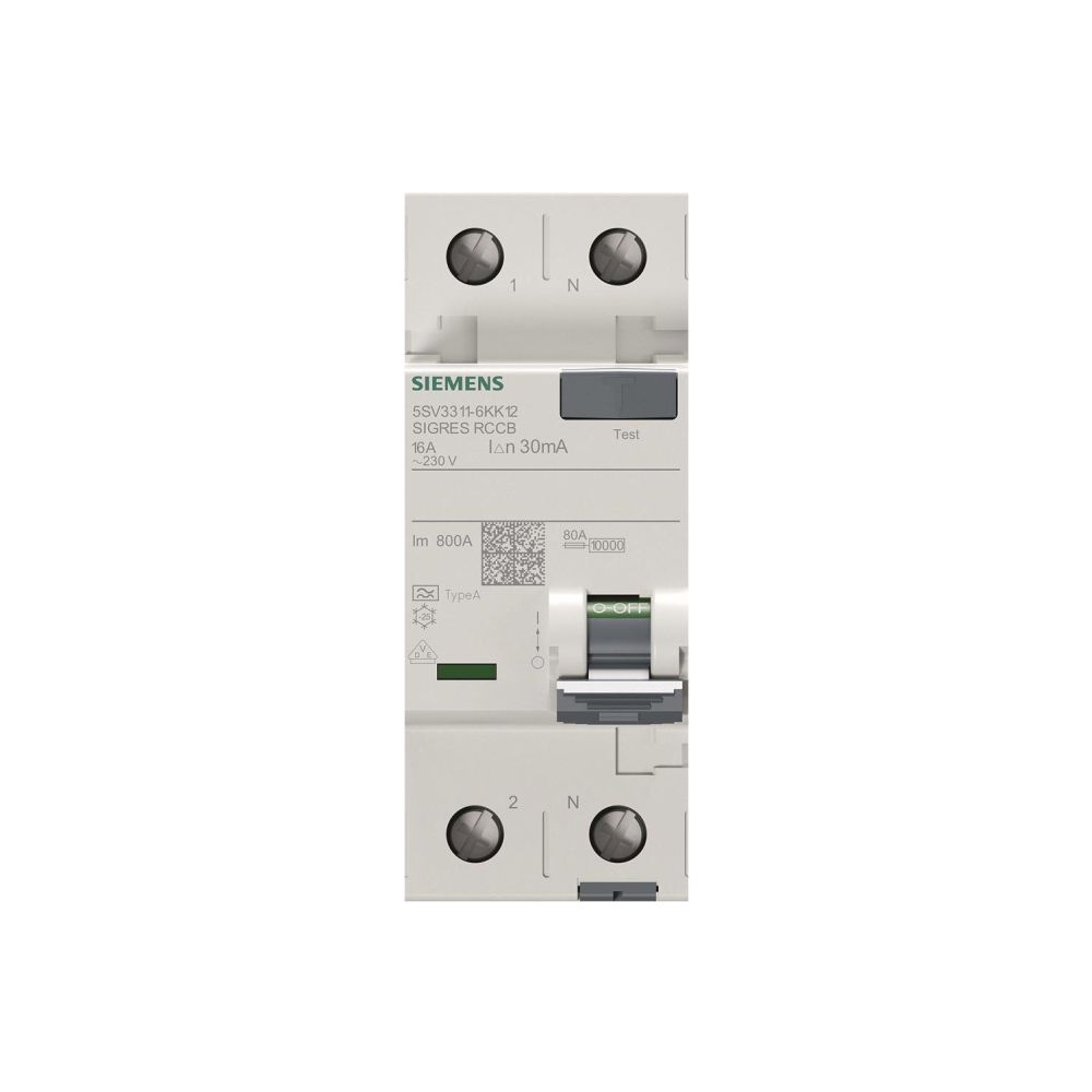 Siemens FI-Schutzschalter 5SV3311-6KK12 Typ A 16A 1+N-pol. 30mA 230V 2TE SIGRES... SIEMENS-5SV33116KK12 4001869430553 (Abb. 2)
