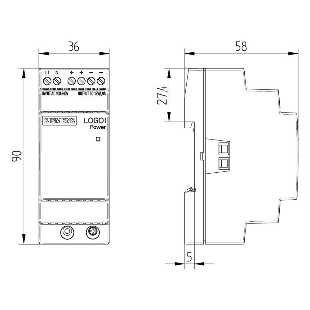 Siemens 6EP33216SB000AY0 LOGO!POWER 12V 1,9A Geregelte Stromversorgung... SIEMENS-6EP33216SB000AY0 4025515154808 (Abb. 11)