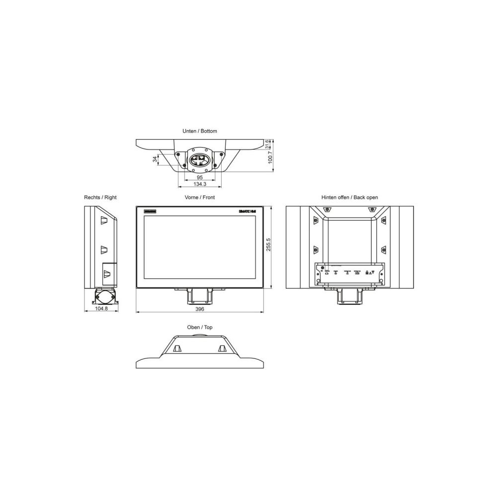 Siemens SIMATIC HMI TP1500 Comfort Panel 15,6" TFT 1366x768px IP65 396x225,5x... SIEMENS-6AV21240QC241AX0 4047623408772 (Abb. 2)