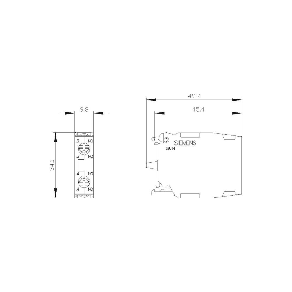 Siemens SIRIUS ACT Kontaktmodul 2 Schließer Schraubanschluss Frontbefestigung... SIEMENS-3SU14001AA101DA0 4011209950955 (Abb. 2)