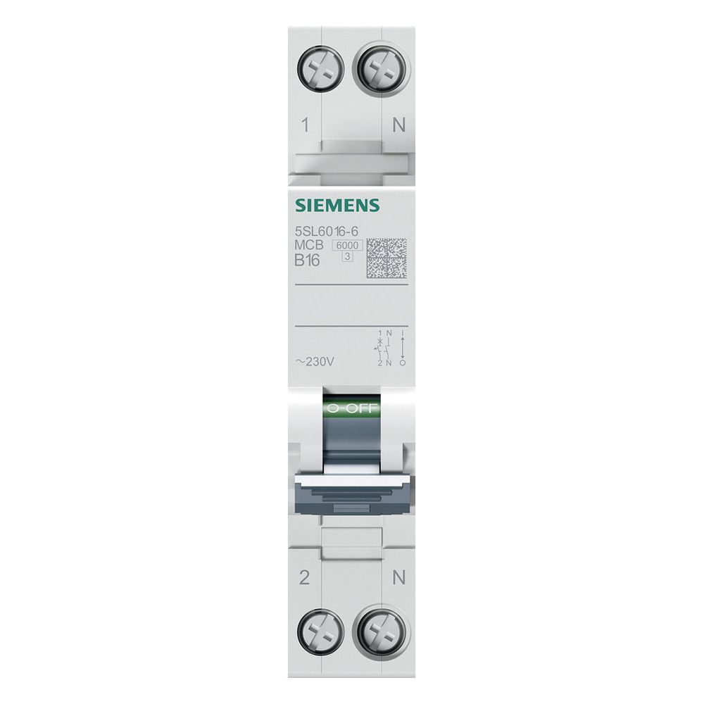 Siemens Leitungsschutzschalter 5SL6016-6 B16 1+N-polig 1TE 230V 6kA... SIEMENS-5SL60166 4001869533834 (Abb. 3)