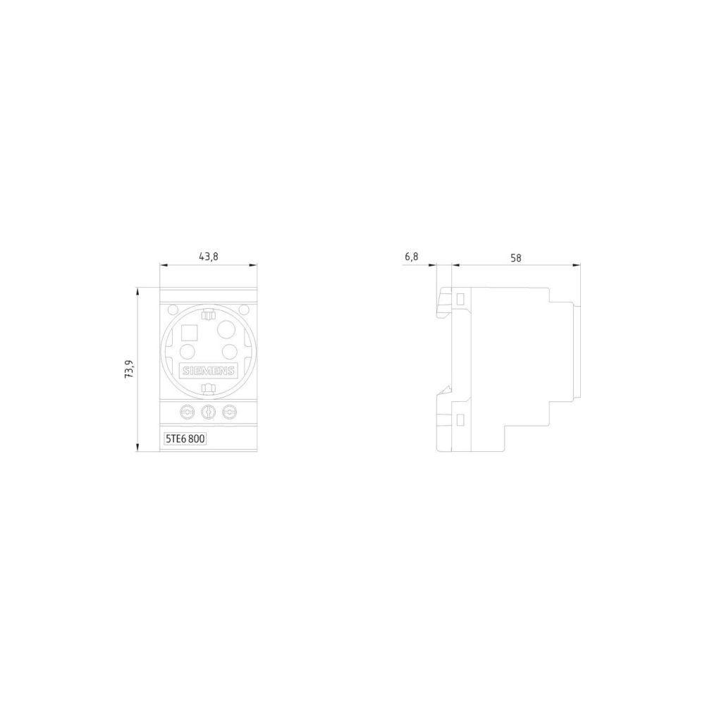 Siemens Schuko-Steckdose 16A 230V 2,5 TE IP20 5TE6800... SIEMENS-5TE6800 4001869311982 (Abb. 4)