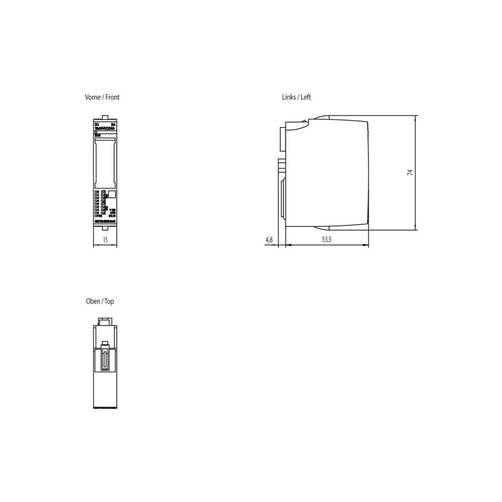 Siemens ET 200SP Digitales Ausgangsmodul DQ 16x24VDC/0,5A ST 15x73x58mm IP20 ... SIEMENS-6ES71326BH000AA0 4047623409397 (Abb. 2)