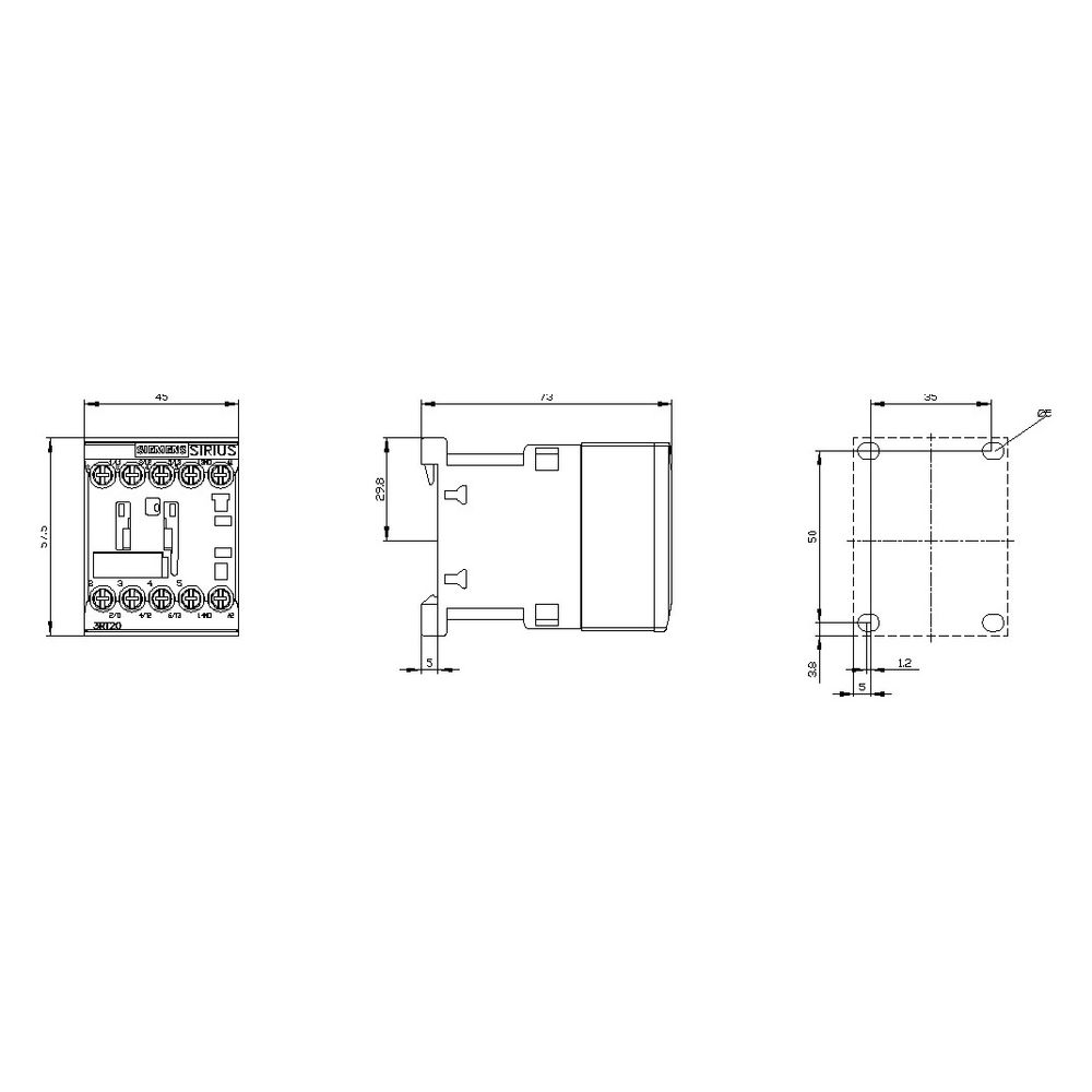 Siemens SIRIUS Leistungsschütz 3RT2017-1AB01 5,5kW 12A 24V AC 1S Schraubanschluss... SIEMENS-3RT20171AB01 4011209783973 (Abb. 3)