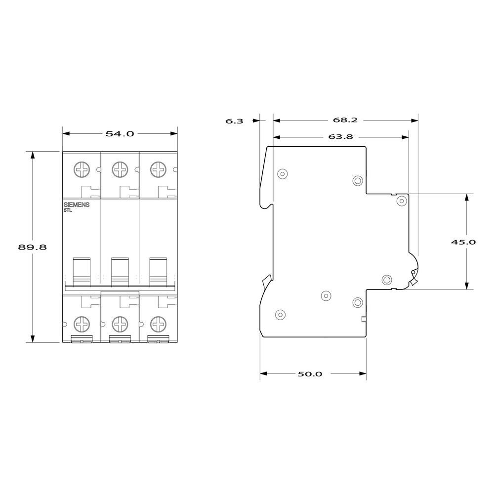 Siemens Ausschalter 5TL1 63A 3-polig 3 TE 440V 3 Schließer Einbautiefe 70mm 5TL13630... SIEMENS-5TL13630 4001869468952 (Abb. 12)