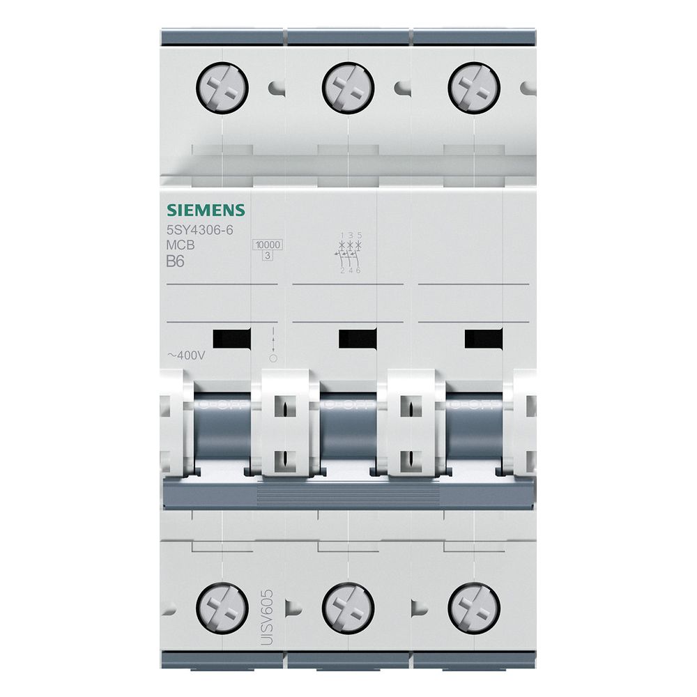 Siemens Leitungsschutzschalter 5SY43066 3-polig Charakteristik B 6A 10kA Einbautiefe... SIEMENS-5SY43066 4001869181745 (Abb. 10)