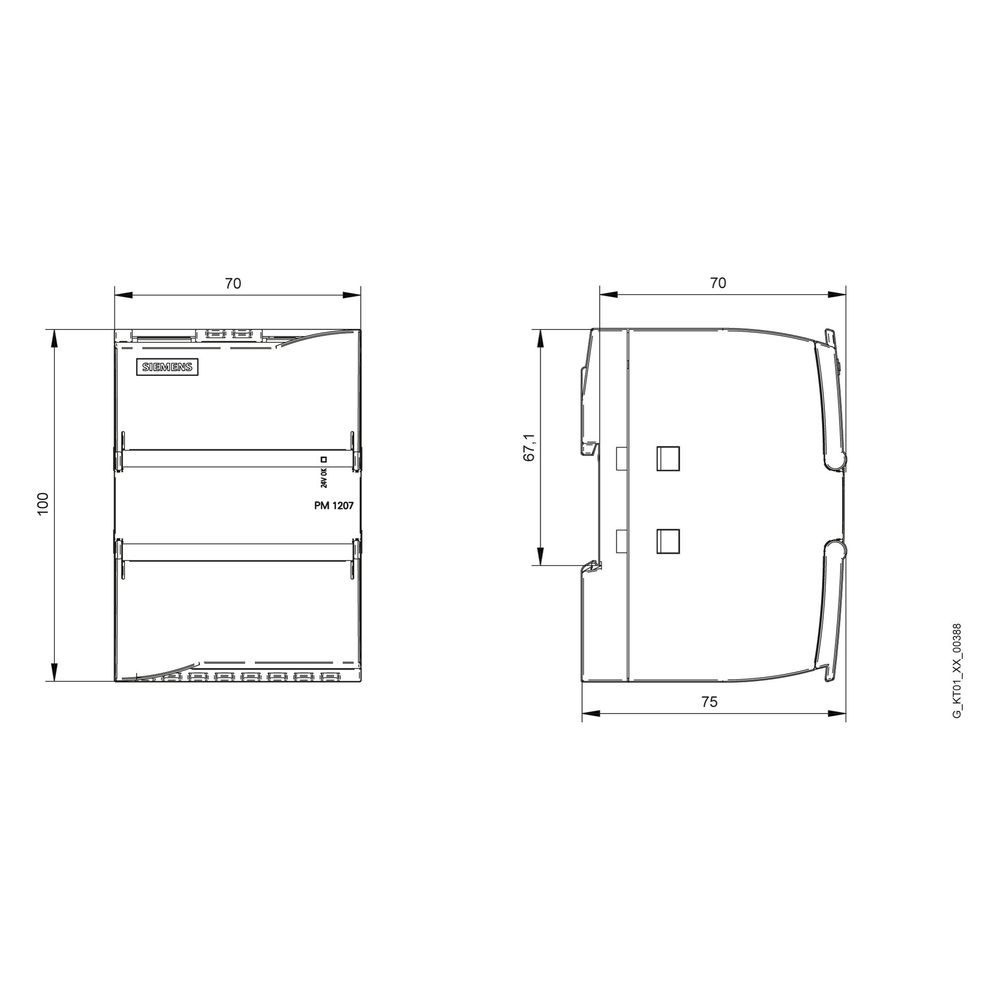 Siemens SIMATIC PM1207 Stromversorgung 60W 24V 2,5A IP20 70x100x75mm 6EP13321SH71... SIEMENS-6EP13321SH71 4025515152446 (Abb. 8)