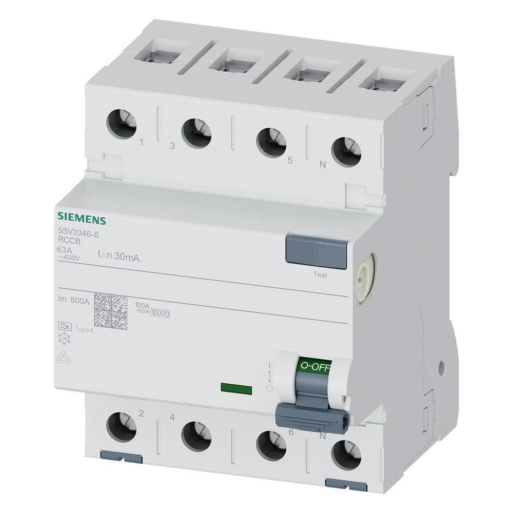 Siemens FI-Schutzschalter 5SV3346-6 Typ A 63A 30mA 4-polig 4TE 400V... SIEMENS-5SV33466 4001869427782 (Abb. 10)