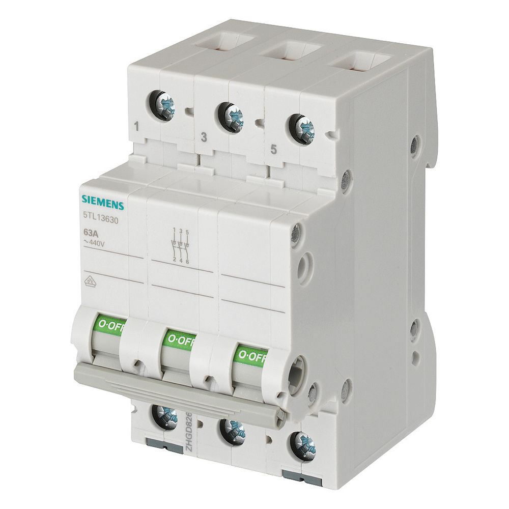 Siemens Ausschalter 5TL1 63A 3-polig 3 TE 440V 3 Schließer Einbautiefe 70mm 5TL13630... SIEMENS-5TL13630 4001869468952 (Abb. 8)